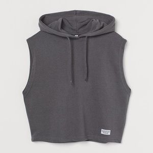 H&M Grey Sleeveless Hoodie